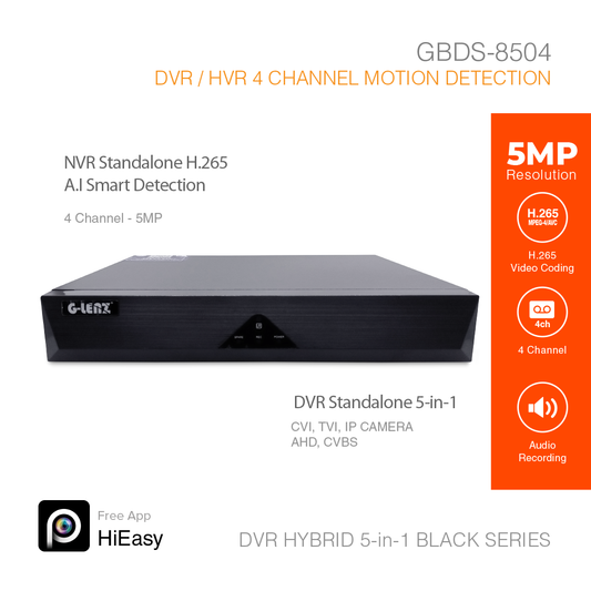 DVR Hybrid 5-in-1 5MP 4 Channel GBDS-8504 Black Series