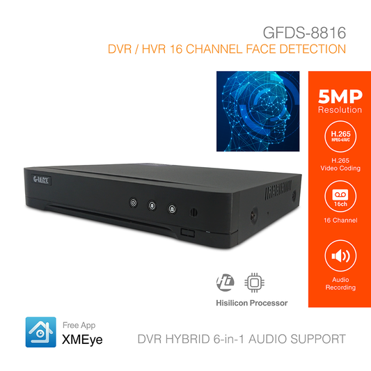 DVR Hybrid 6-in-1 5MP 16 Channel GFDS-88516