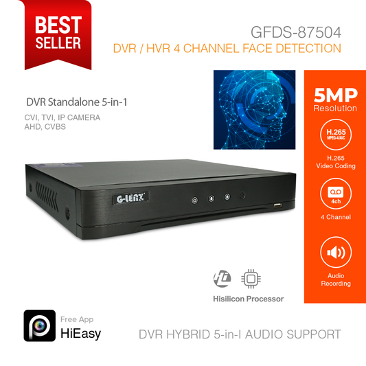 DVR Hybrid 5-in-1 Face Detection 4Channel 5MP GFDS-87504M