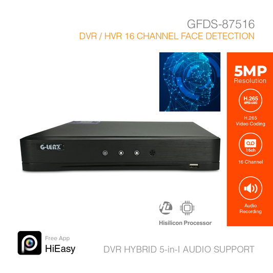 DVR Hybrid 5-in-1 Face Detection 16Channel 5MP GFDS-87516M