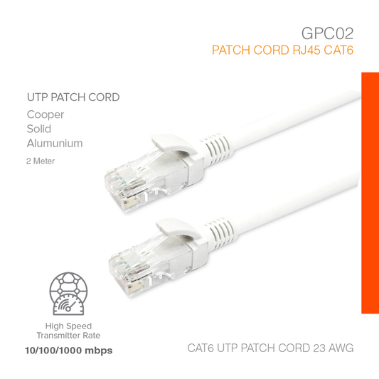 Patch Cord RJ45 Cat6 High Transmitter 2 Meter GPC02