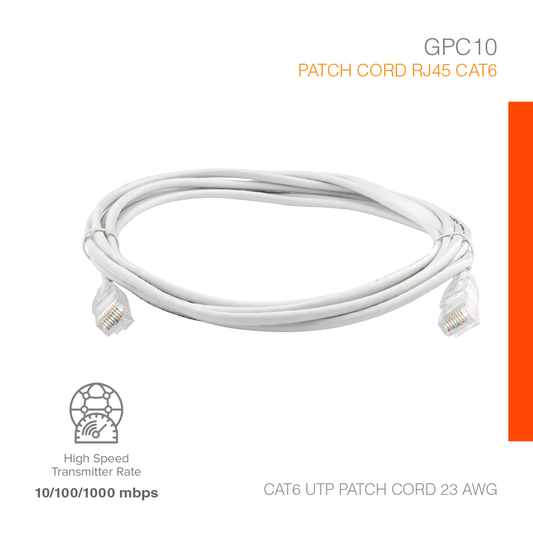 Patch Cord RJ45 Cat6 High Transmitter 10 Meter GPC10