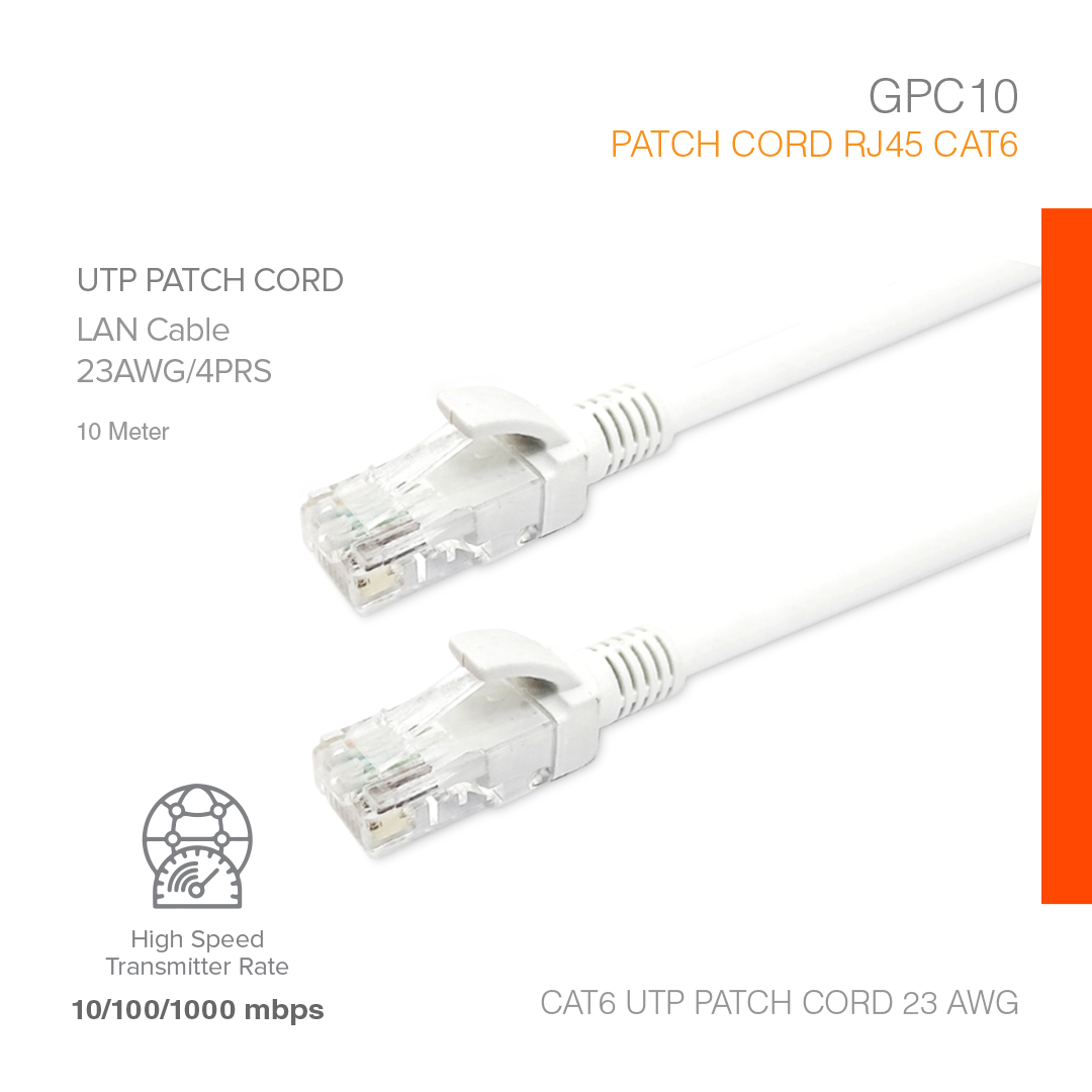 Patch Cord RJ45 Cat6 High Transmitter 10 Meter GPC10