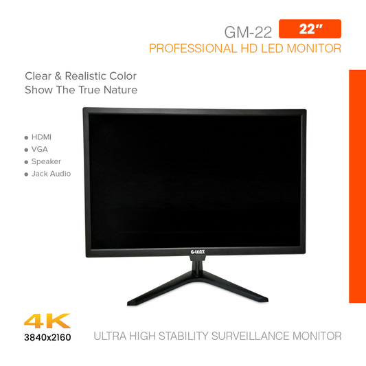 Monitor Surveillance 4K Ultra High Stability 22" GM-22