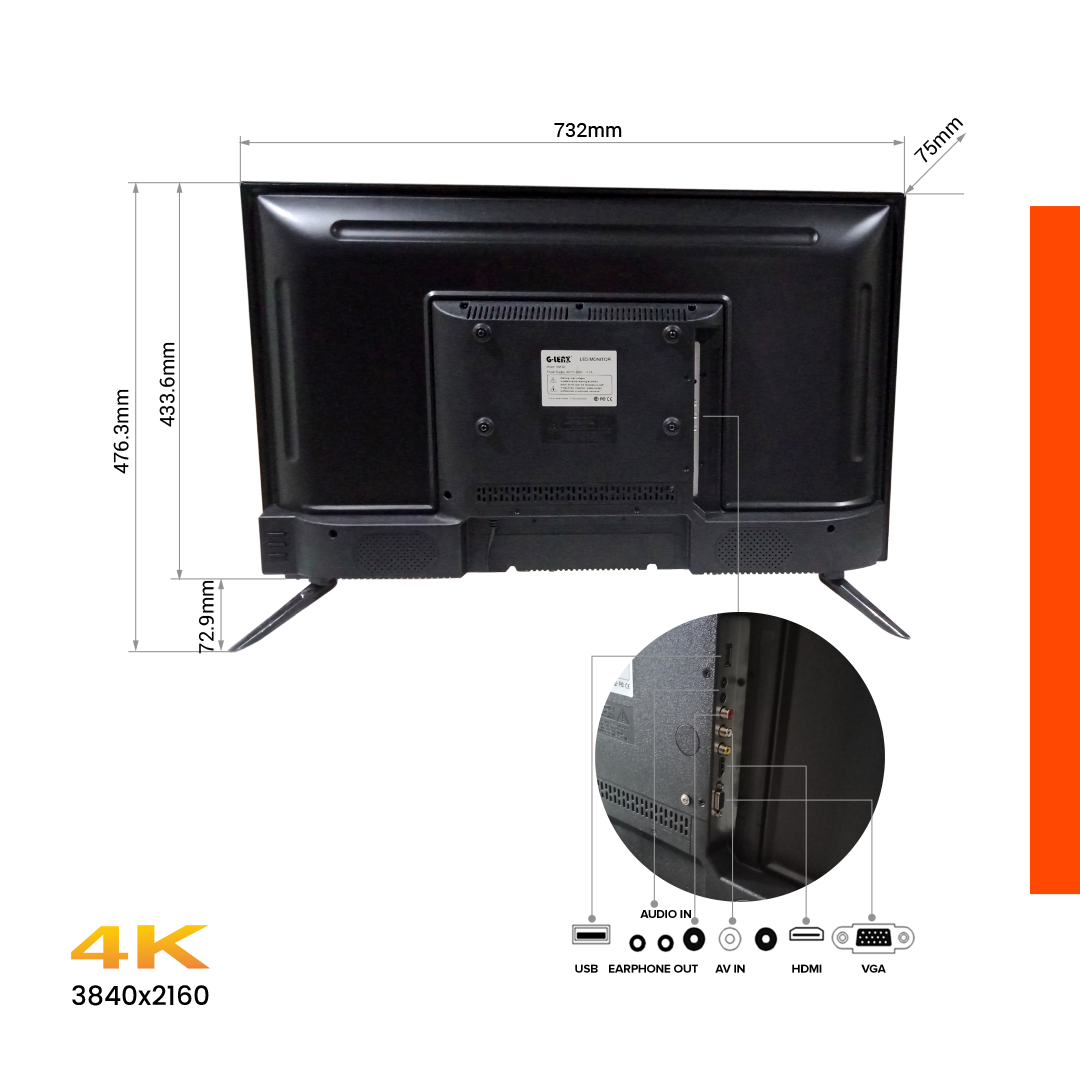Monitor Surveillance 4K Ultra High Stability 32" GM-32