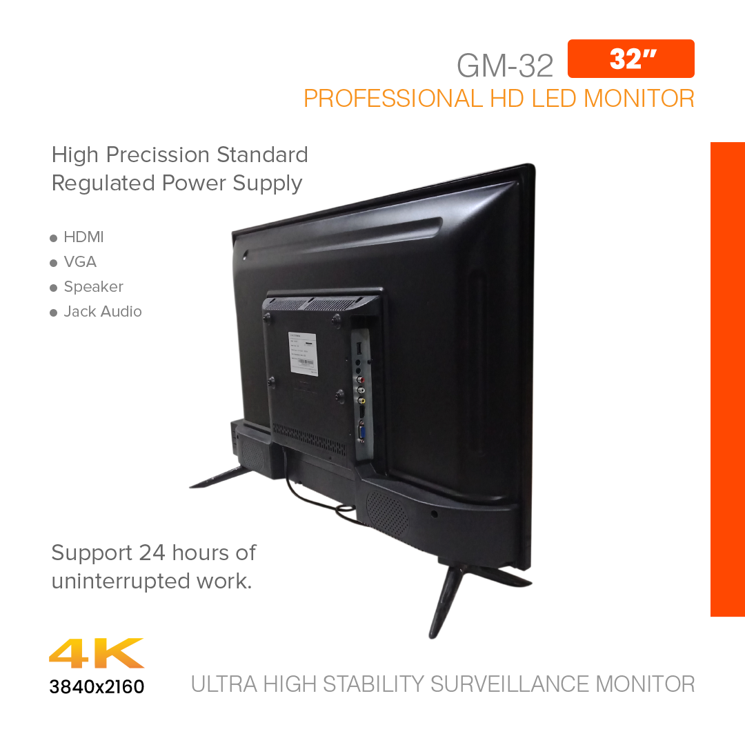 Monitor Surveillance 4K Ultra High Stability 32" GM-32