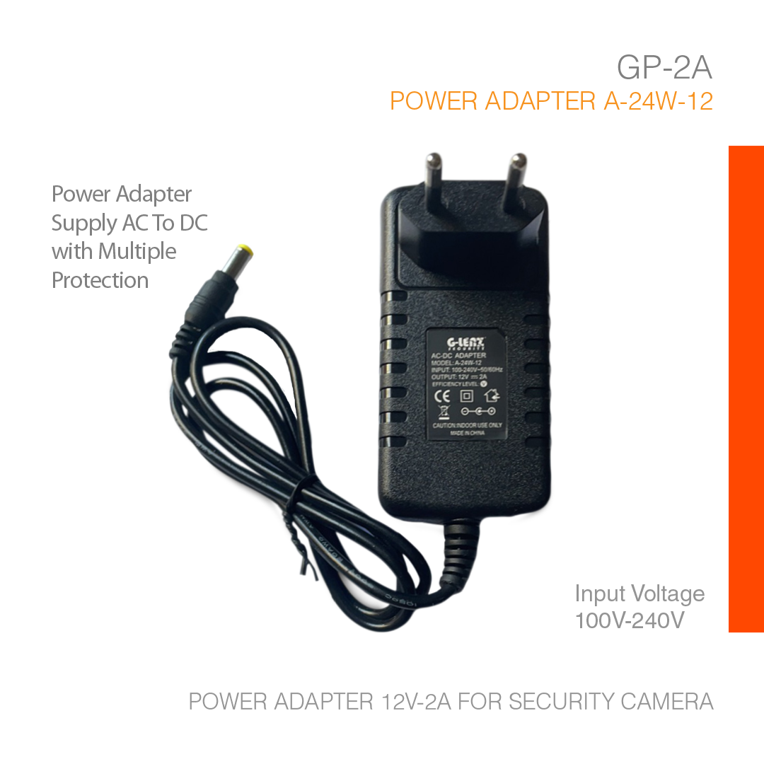 Power Adapter 12V-2A for Security Camera GP-02A
