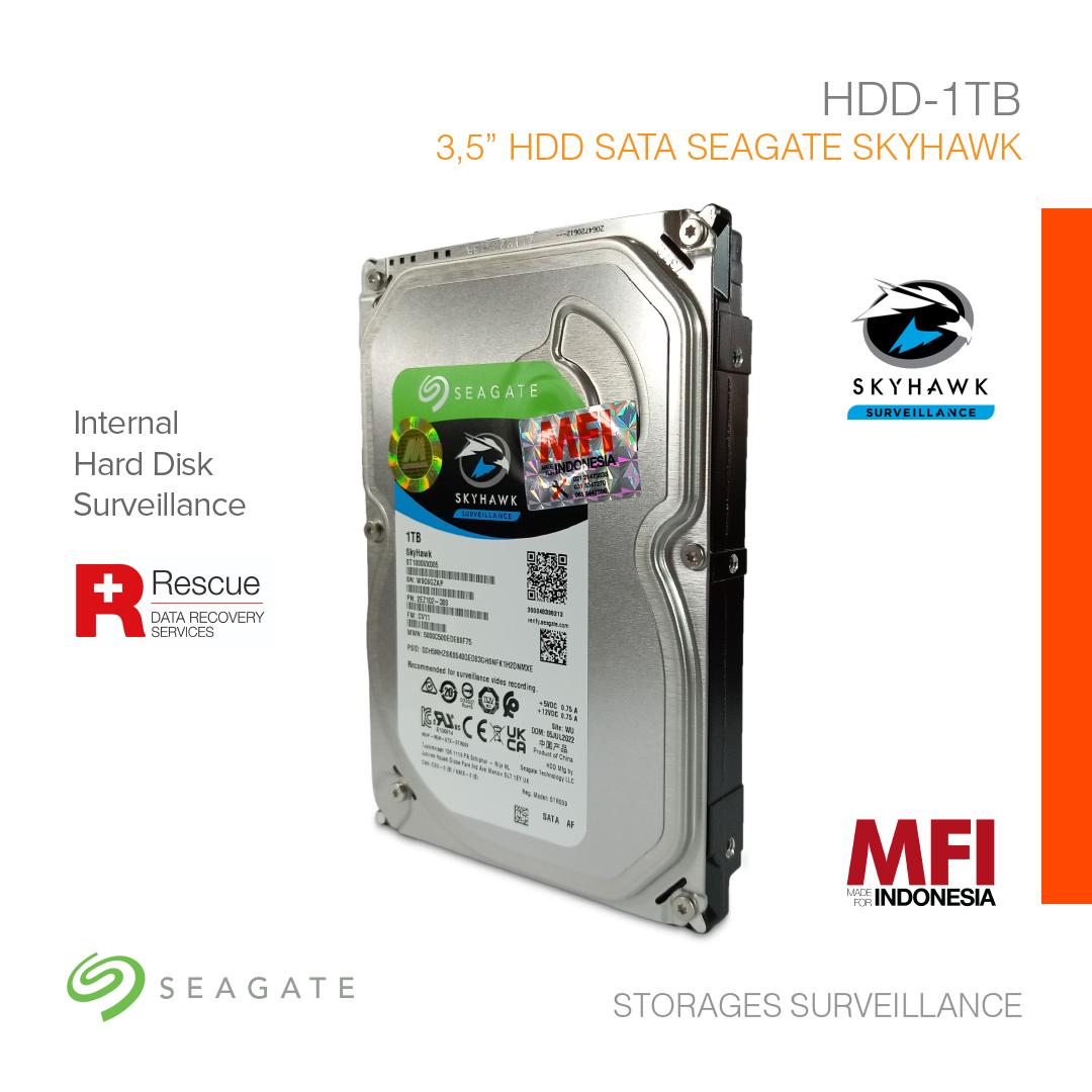 Storages Surveillance 3.5" HDD SATA Seagate Skyhawk MFI 1TB HDD-1TB
