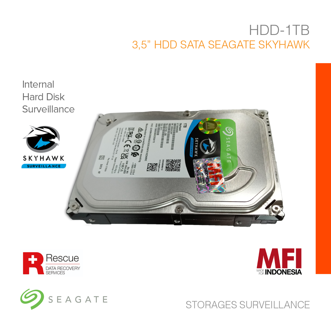 Storages Surveillance 3.5" HDD SATA Seagate Skyhawk MFI 1TB HDD-1TB