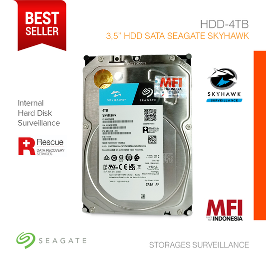 Storages Surveillance 3.5" HDD SATA Seagate Skyhawk MFI 4TB HDD-4TB