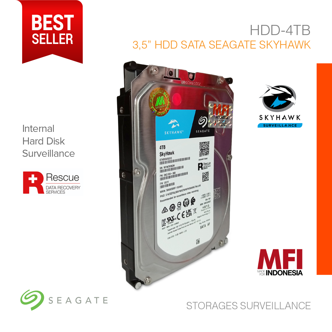 Storages Surveillance 3.5" HDD SATA Seagate Skyhawk MFI 4TB HDD-4TB