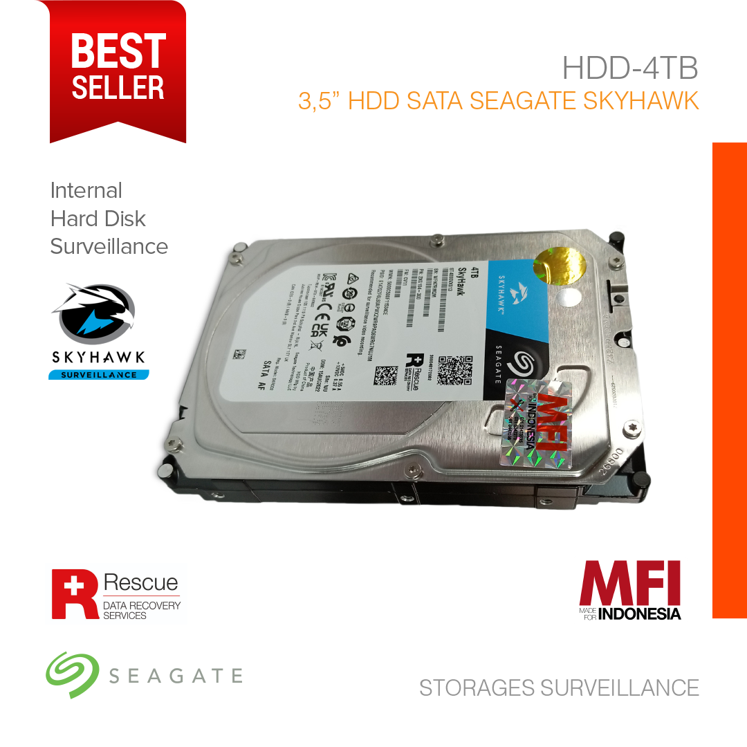Storages Surveillance 3.5" HDD SATA Seagate Skyhawk MFI 4TB HDD-4TB