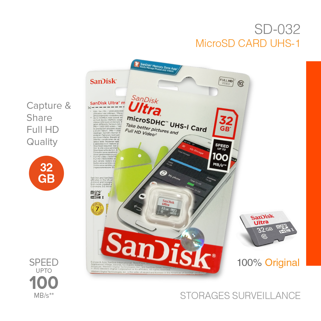 Storages Surveillance Micro SD Card 32GB SD-032
