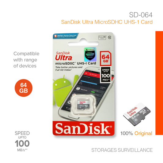 Storages Surveillance Micro SD Card 64GB SD-064