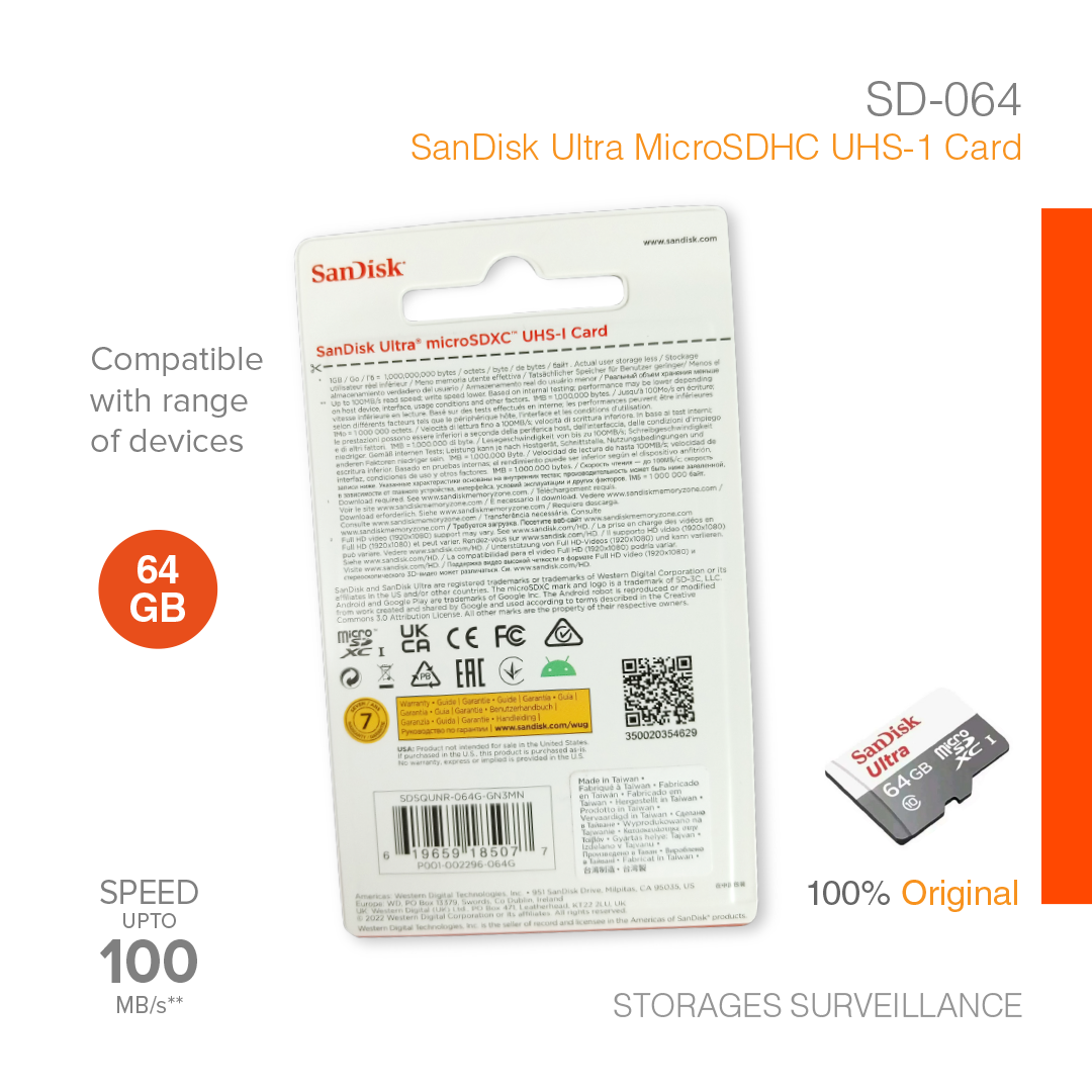 Storages Surveillance Micro SD Card 128GB SD-128