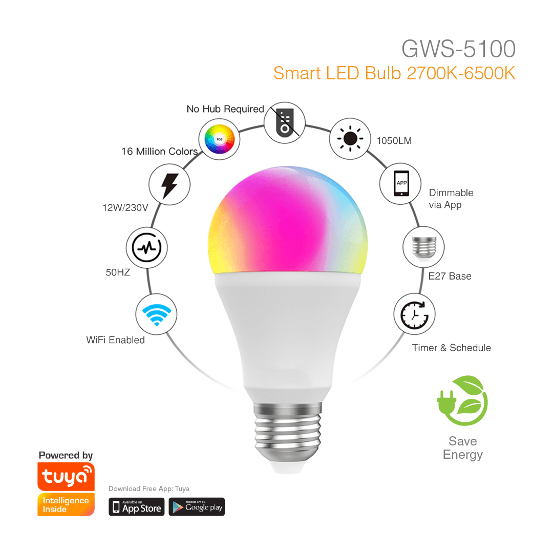 Smart LED Bulb 12Watt Voice Control GWS-5100