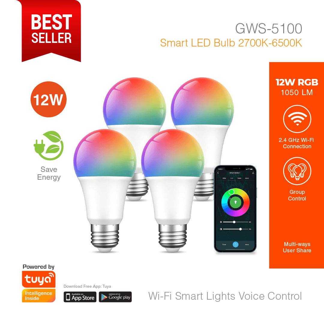 Smart LED Bulb 12Watt Voice Control GWS-5100