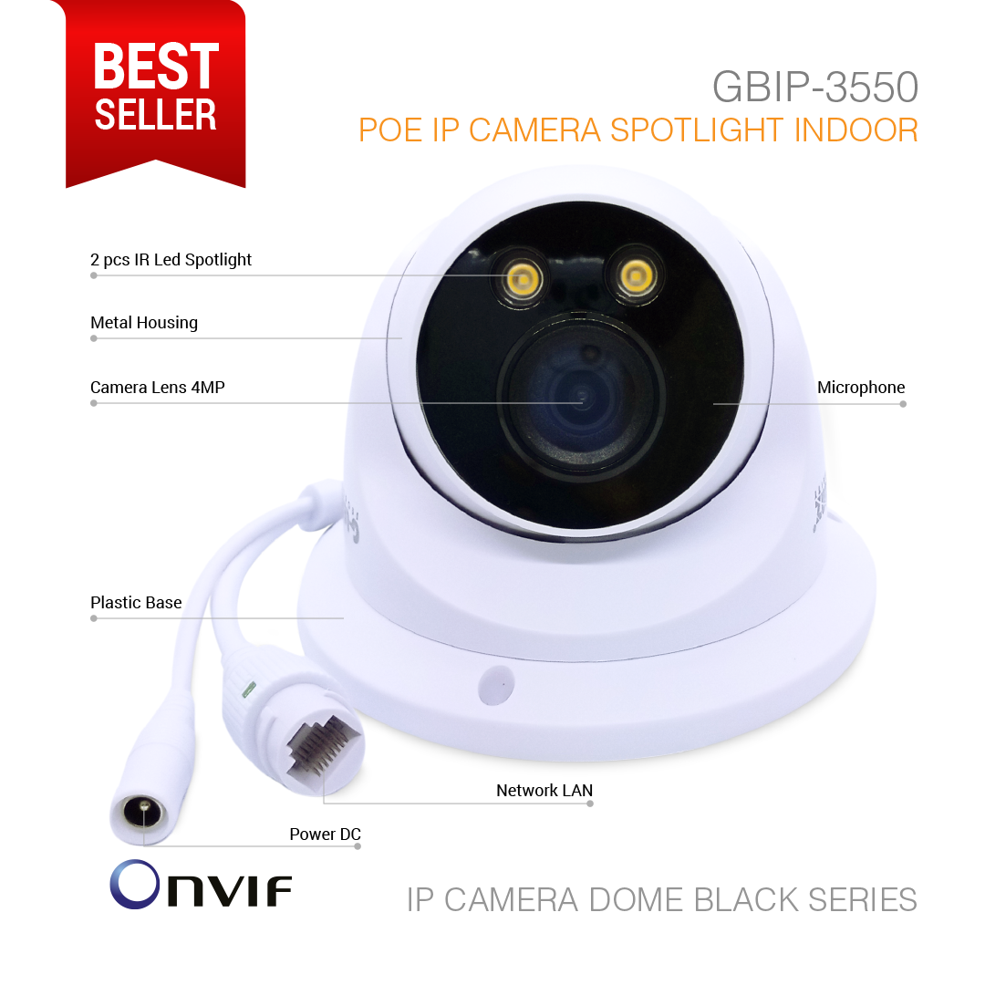 IP Camera Indoor 5MP Color Night Vision GBIP-3550 Black Series