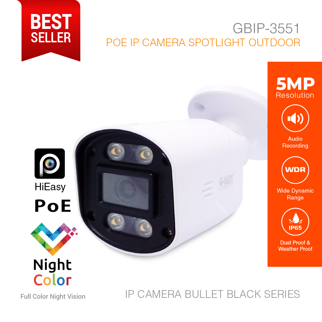 IP Camera Outdoor 5MP Color Night Vision GBIP-3551 Black Series
