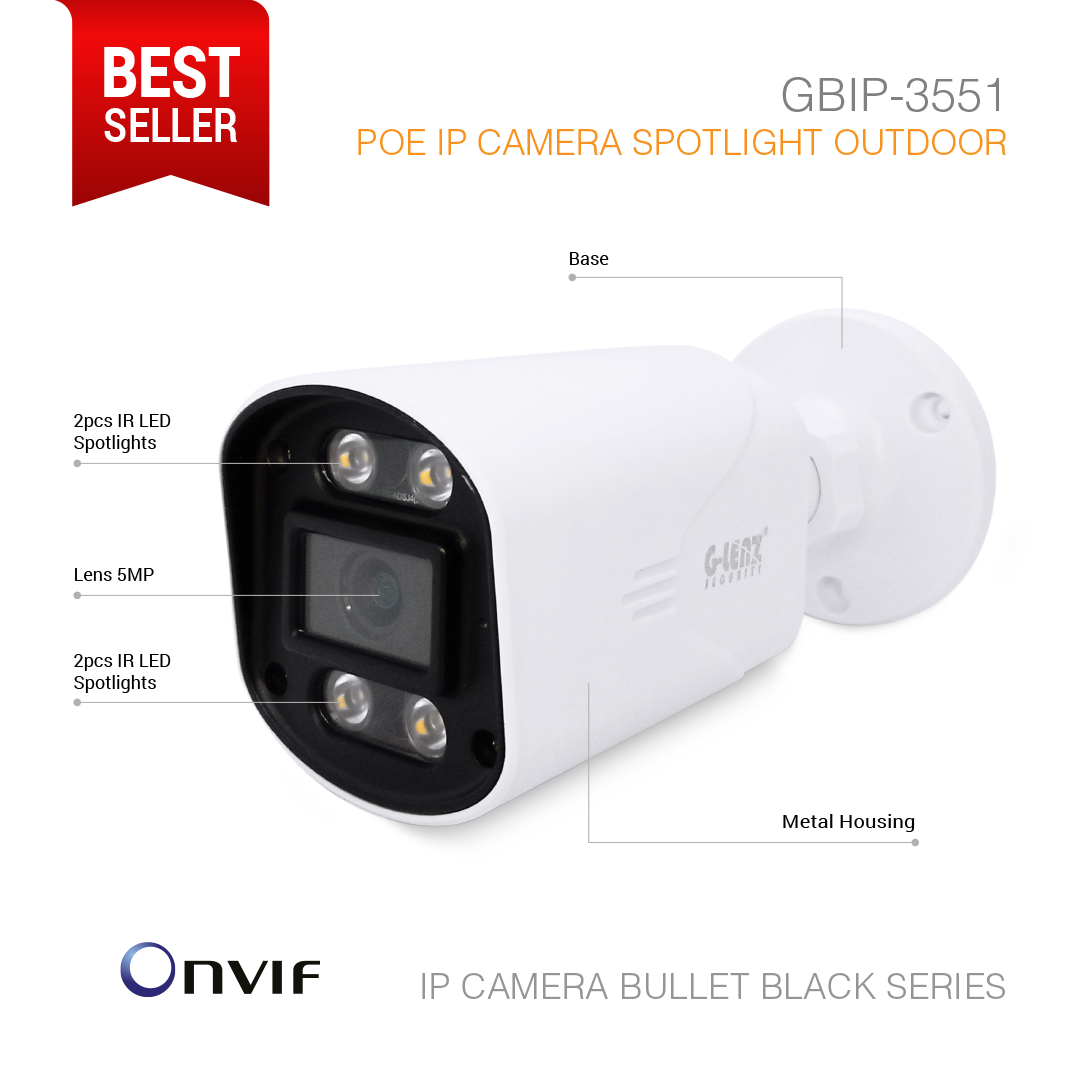 IP Camera Outdoor 5MP Color Night Vision GBIP-3551 Black Series