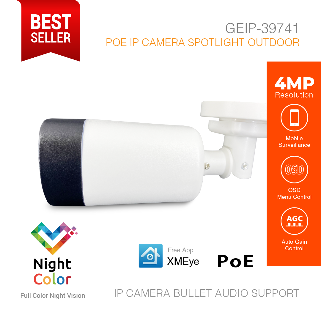 IP Camera Outdoor 4MP Color Night Vision GEIP-39741