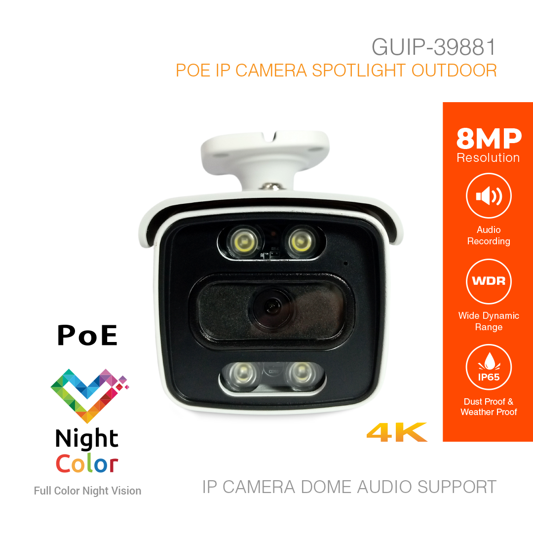 IP Camera Outdoor 8MP Color Night Vision GUIP-39881