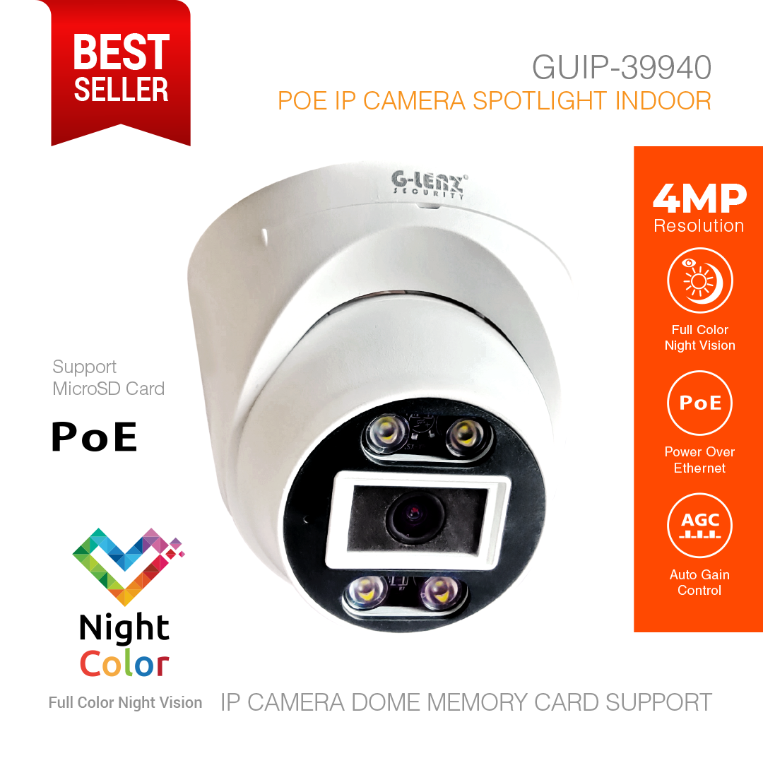 IP Camera Indoor Color Night Color Vision 4MP Memory Card GUIP-39940