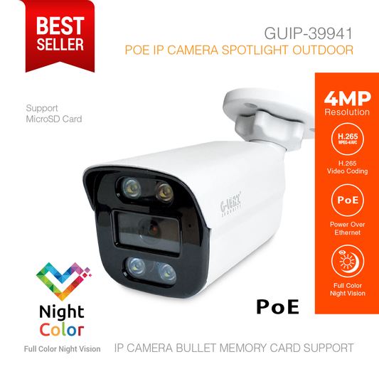 IP Camera Outdoor Color Night Color Vision 4MP Memory Card GUIP-39941