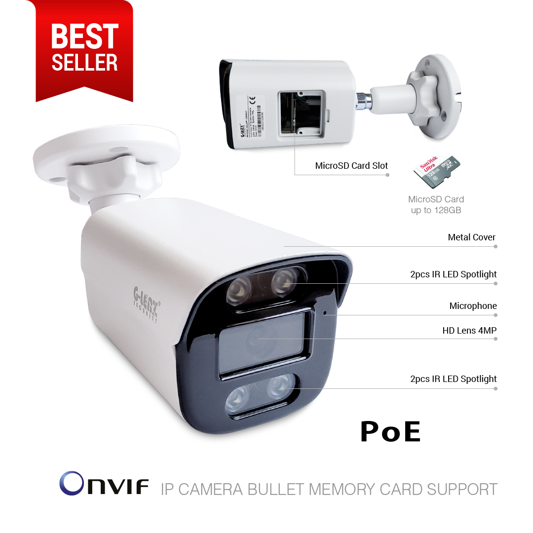 IP Camera Outdoor Color Night Color Vision 4MP Memory Card GUIP-39941