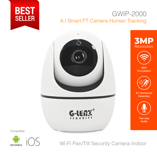 Wi-Fi Smart Security Camera Pan/Tilt 3MP A.I Human Tracking GWIP-2000