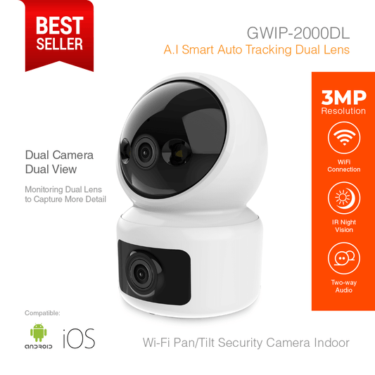 Wi-Fi Smart Security Camera Pan/Tilt 3MP Dual Lens GWIP-2000DL