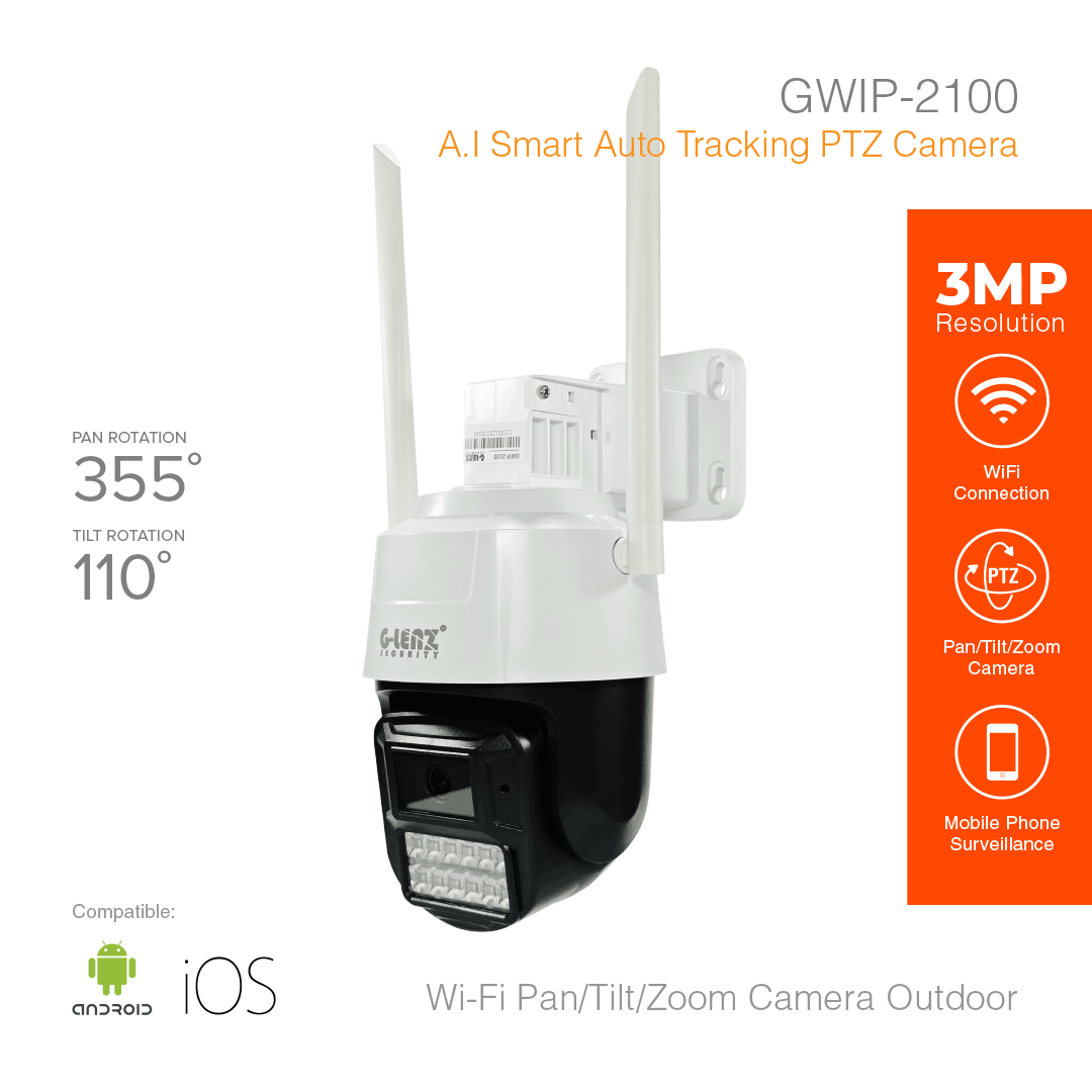 Wi-Fi Smart Security Camera Outdoor PTZ 3MP GWIP-2100