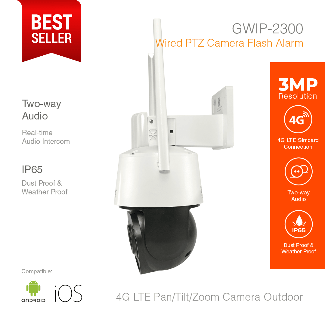 4G LTE Smart Security Camera PTZ Outdoor 3MP