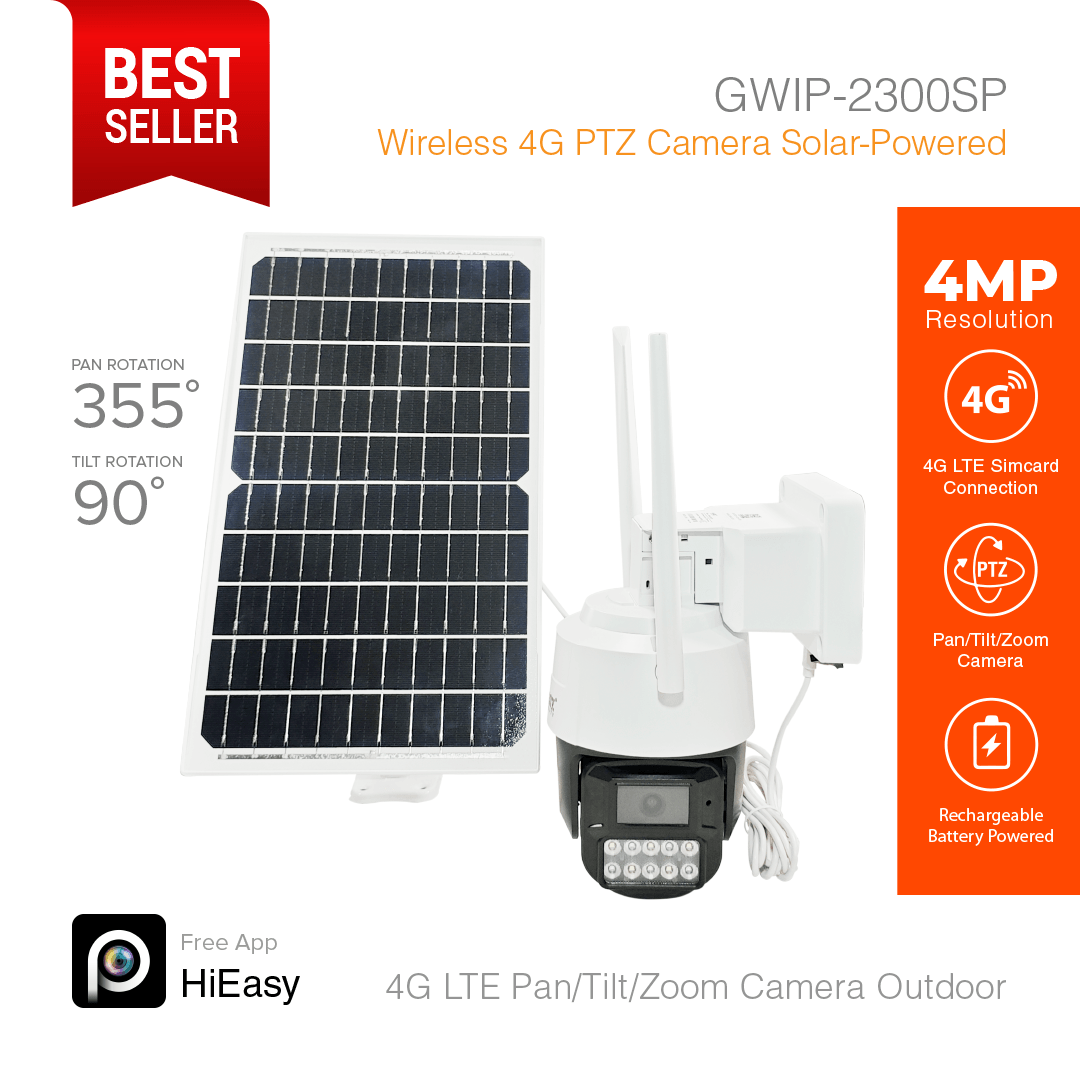 4GLTE Smart Security Camera PTZ 4MP Solar Powered GWIP-2300SP