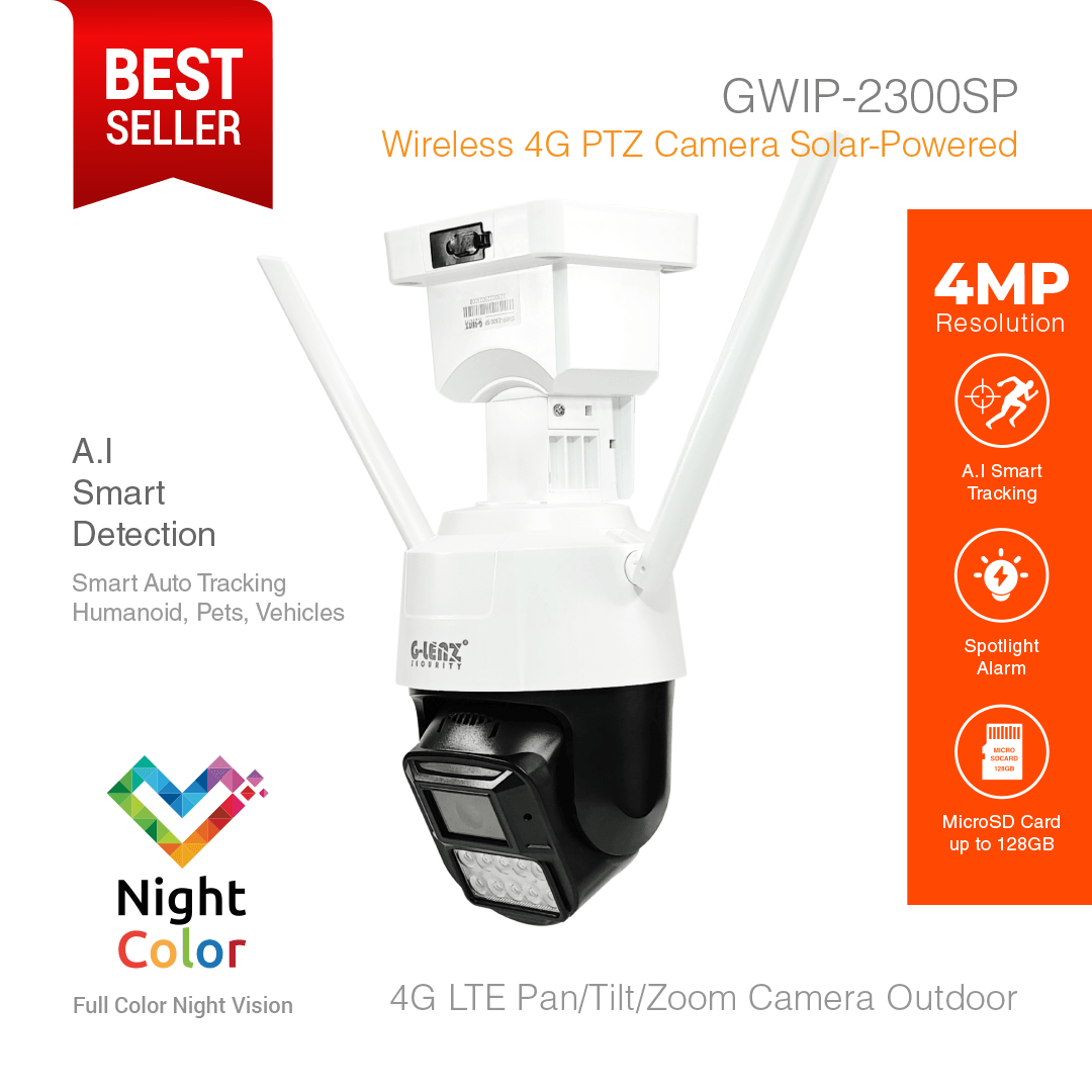 4GLTE Smart Security Camera PTZ 4MP Solar Powered GWIP-2300SP