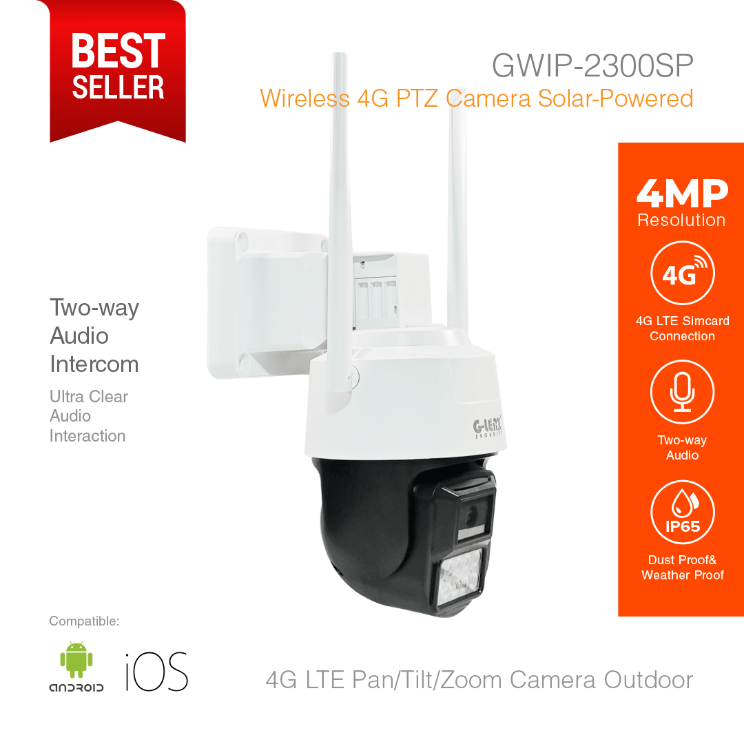 4GLTE Smart Security Camera PTZ 4MP Solar Powered GWIP-2300SP