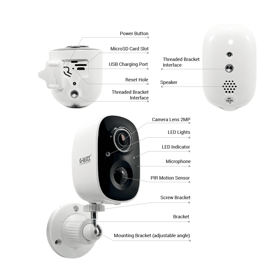 Wi-Fi Smart Security Camera Battery Powered 2MP GWIP-9000