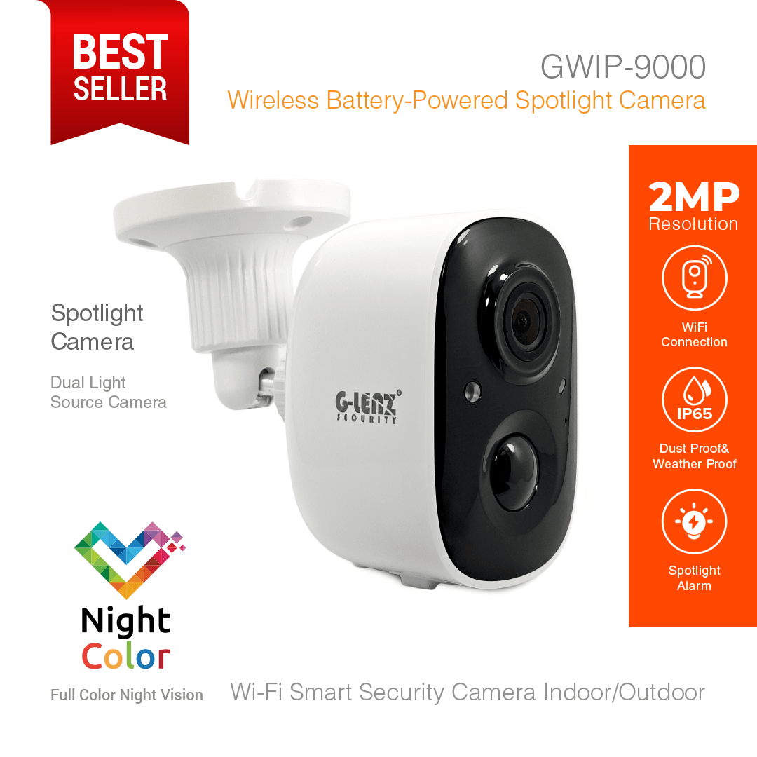 Wi-Fi Smart Security Camera Battery Powered 2MP GWIP-9000