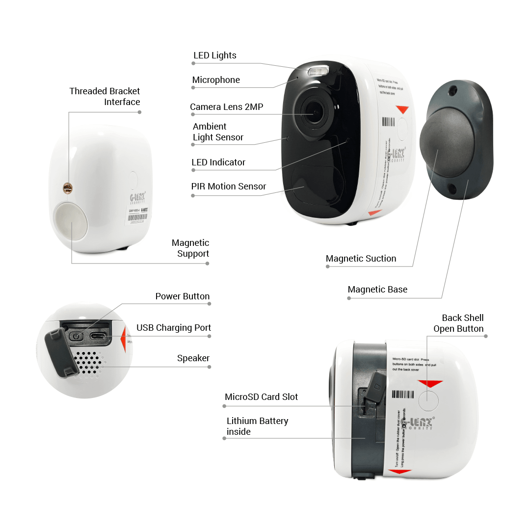 Wi-Fi Smart Security Camera Battery Powered 4MP GWIP-9000-4