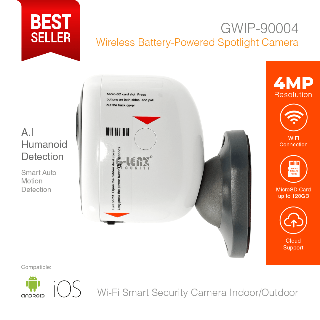 Wi-Fi Smart Security Camera Battery Powered 4MP GWIP-9000-4