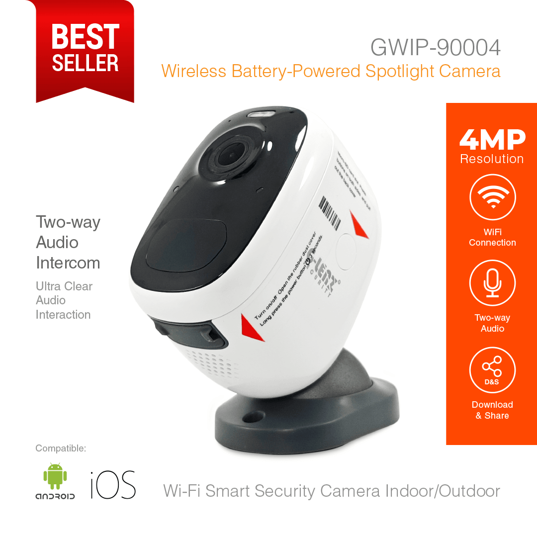 Wi-Fi Smart Security Camera Battery Powered 4MP GWIP-9000-4