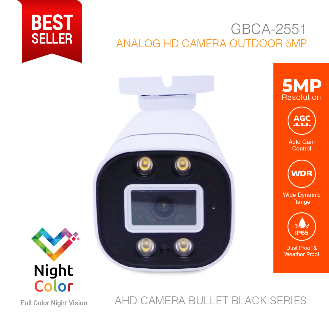 Analog HD Security Camera Outdoor 5MP GBCA-2551 Black Series