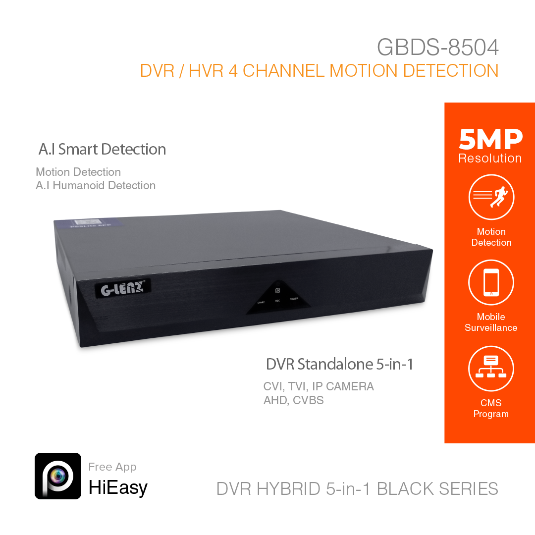 DVR Hybrid 5-in-1 5MP 4 Channel GBDS-8504 Black Series