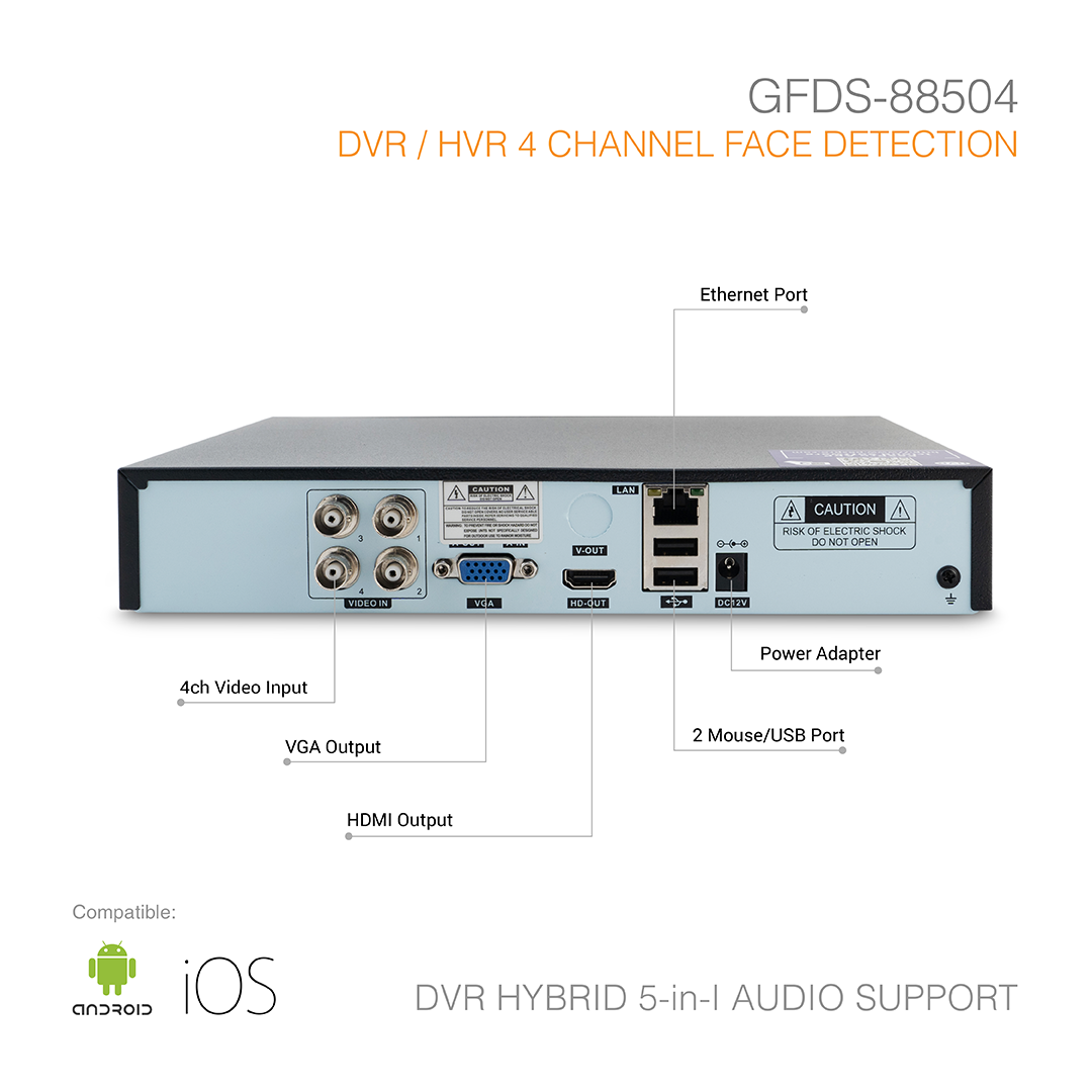 DVR Hybrid 6-in-1 5MP 4 Channel GFDS-8804