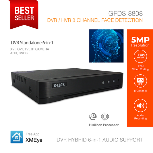 DVR Hybrid 6-in-1 5MP 8 Channel GFDS-8808
