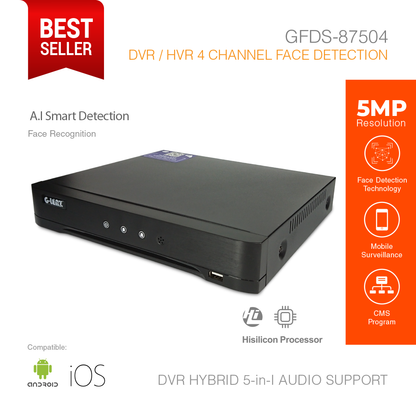 DVR Hybrid 5-in-1 Face Detection 4Channel 5MP GFDS-87504