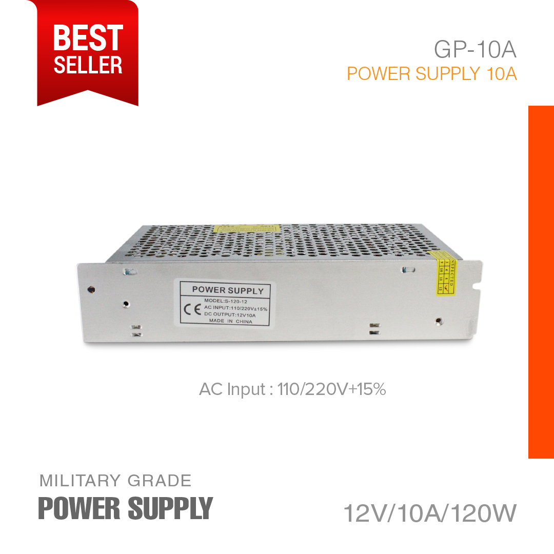 Power Supply 12V-10A Military Grade GP-10A