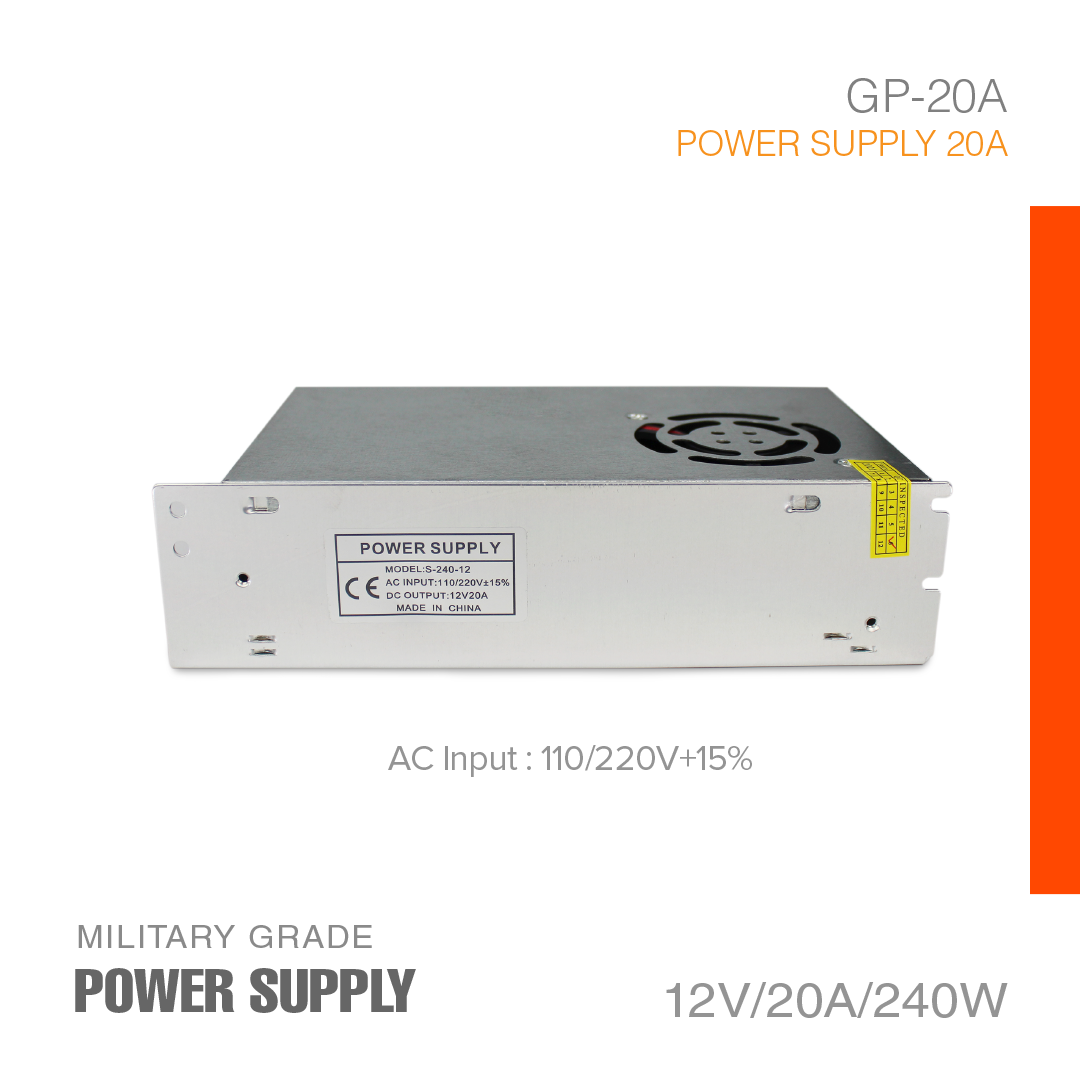 Power Supply 12V-20A Military Grade GP-20A