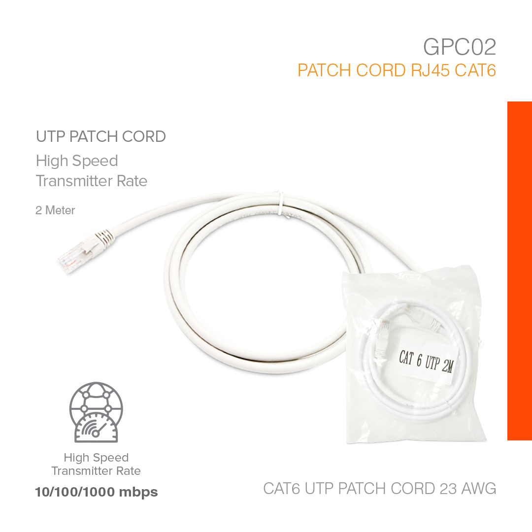 Patch Cord RJ45 Cat6 High Transmitter 2 Meter GPC02