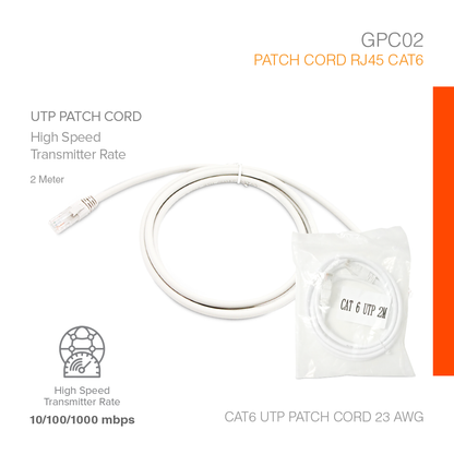 Patch Cord RJ45 Cat6 High Transmitter 2 Meter GPC02